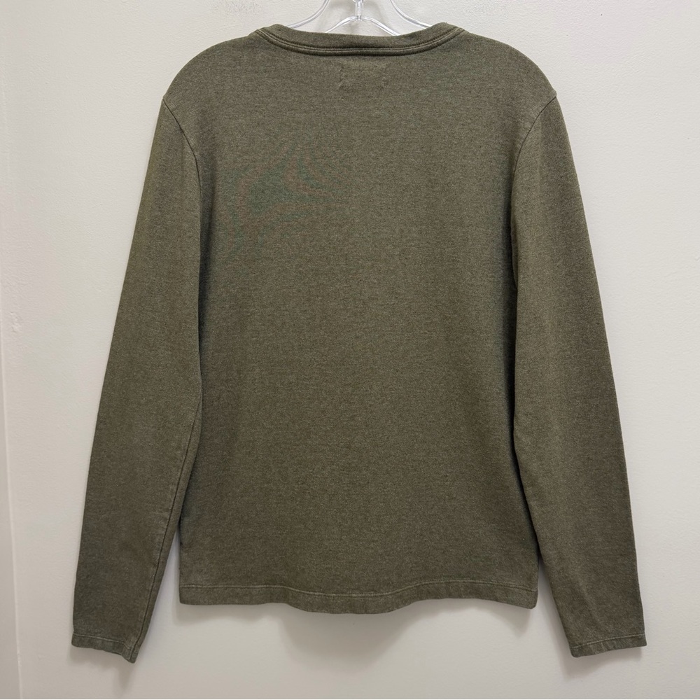 Taylor Stitch The Heavy Bag Henley Shirt Long Sleeve Pullover Olive Army Green - Picture 3 of 8